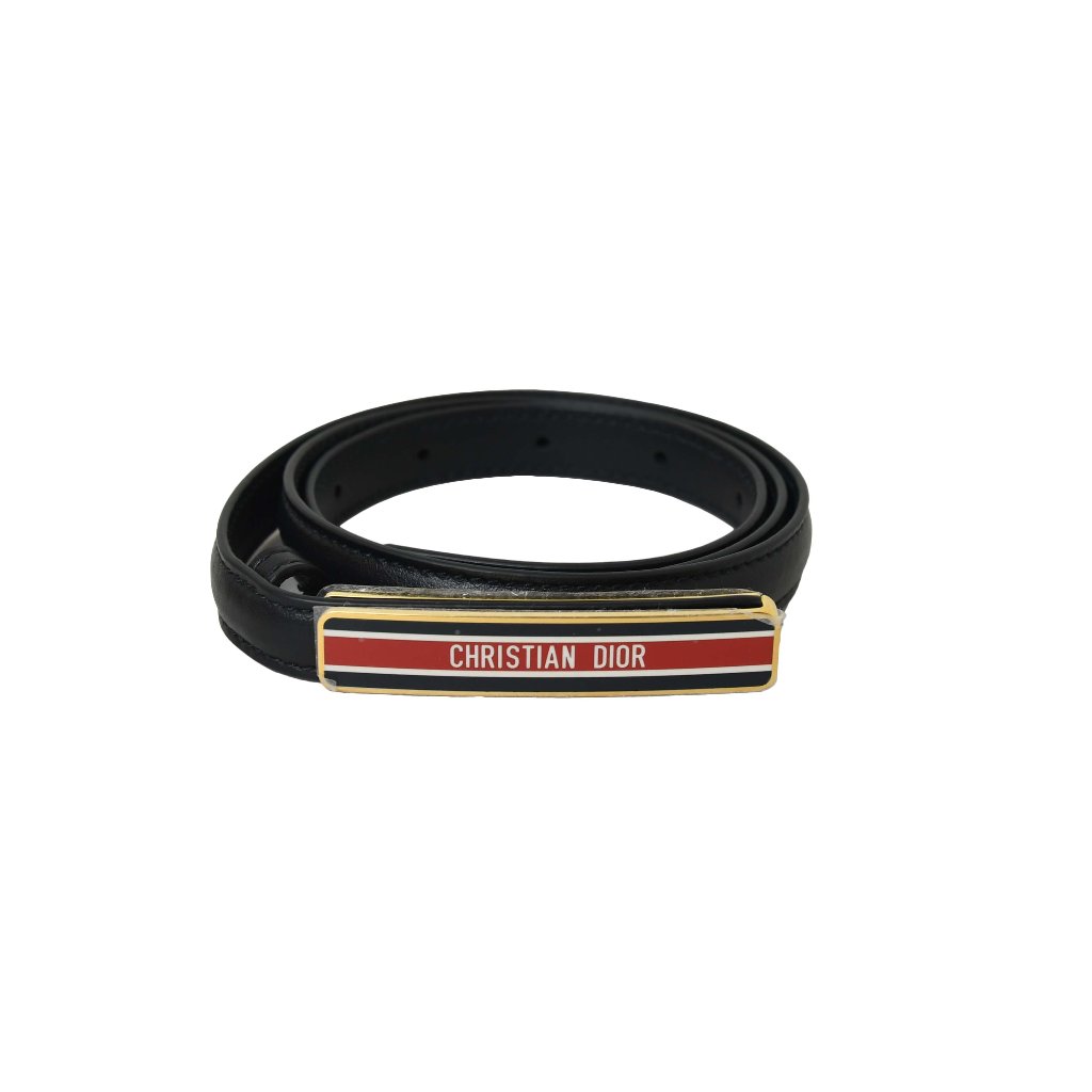 Dior Id Belt Red Buckle Black